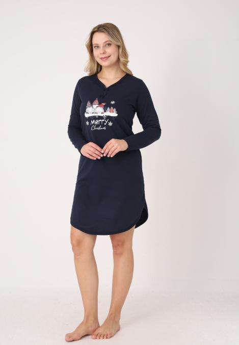 Camasa de noapte Craciun,Imprimeu Merry Christmas,En-gros